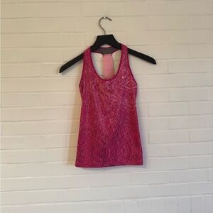Nike Pink Sequin Fitted Sleeveless Tank Top